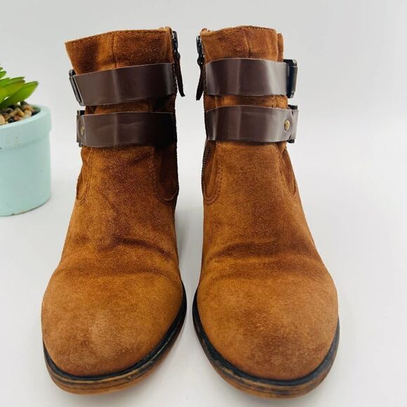 Franco Sarto Women's Linden Block Heel Brown Bootie Size 7 - Picture 5 of 12